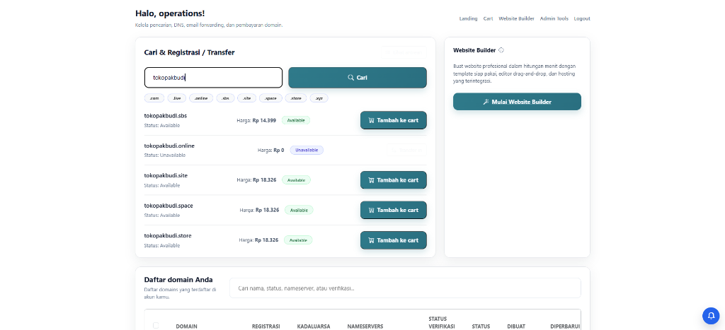 Domain Search Showcase